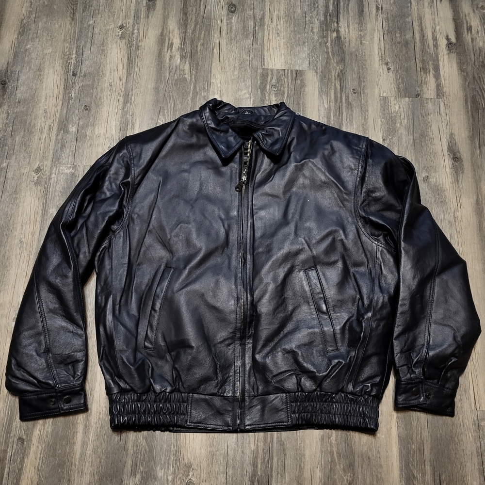 USA Bikers Dream Leather Coat Zip In Insulated Coat Motorcycle Riding Gear Large